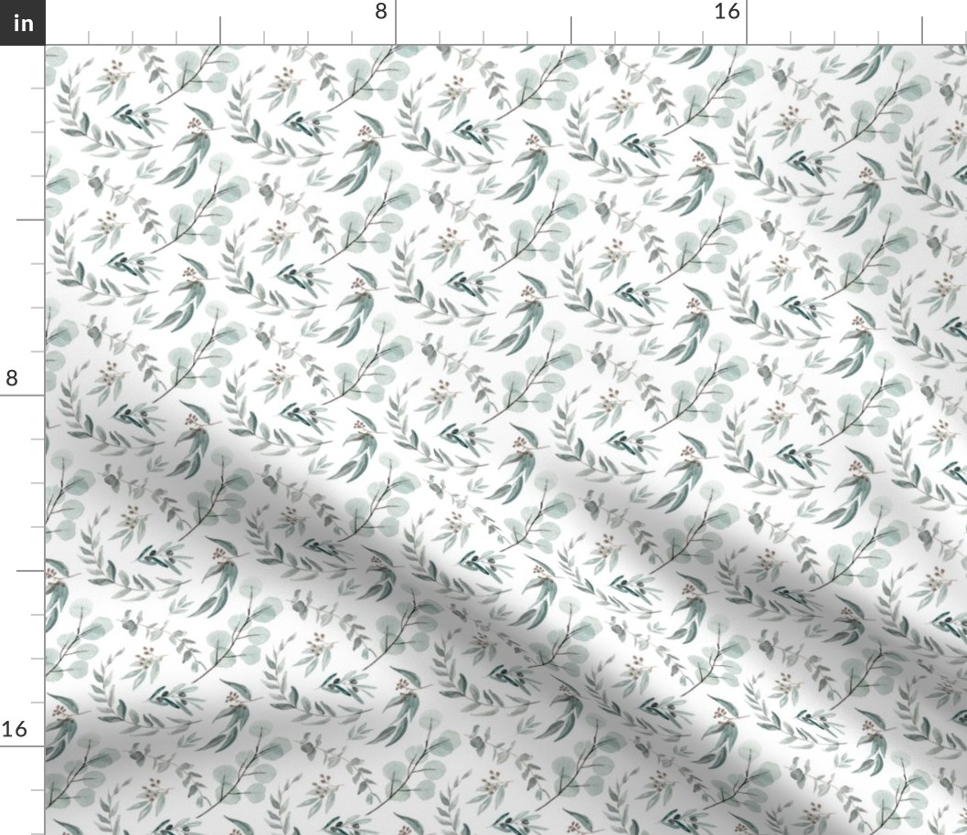 2 inch eucalyptus leaves australiana Fabric | Spoonflower