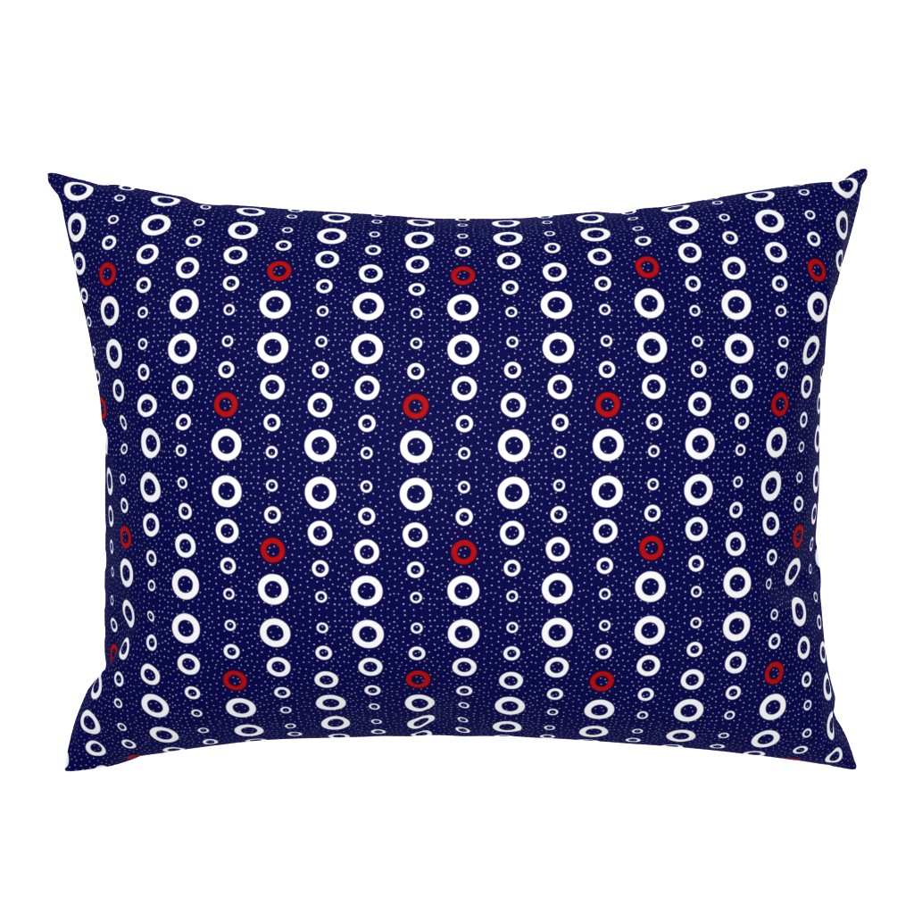 Nautical bubbles - white and red on navy