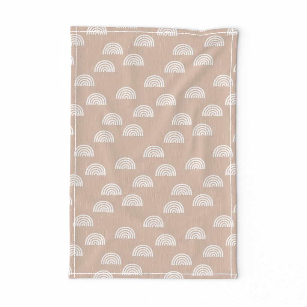 Scattered Rainbows white on peach neutral blush pink