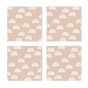 Scattered Rainbows white on peach neutral blush pink