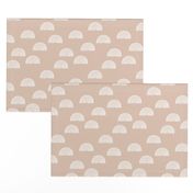 Scattered Rainbows white on peach neutral blush pink