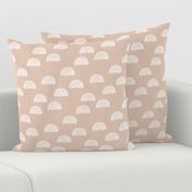 Scattered Rainbows white on peach neutral blush pink