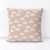Scattered Rainbows white on peach neutral blush pink