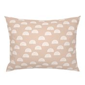 Scattered Rainbows white on peach neutral blush pink