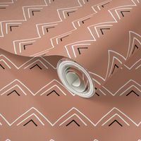 Geometric minimal triangles mudcloth abstract aztec design copper brown