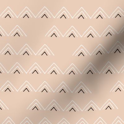 Geometric minimal triangles mudcloth abstract aztec design light sand beige spring