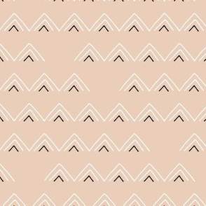 Geometric minimal triangles mudcloth abstract aztec design light sand beige spring