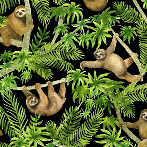 sloths on  black (large scale)