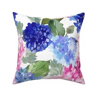 Spring Hydrangea Watercolor ( Medium 18" Repeat) 