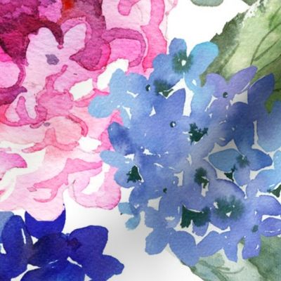 Spring Hydrangea Watercolor ( Medium 18" Repeat) 