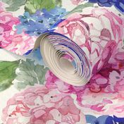 Spring Hydrangea Watercolor ( Medium 18" Repeat) 