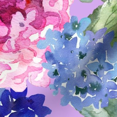 Spring Hydrangea Watercolor // Lavender  