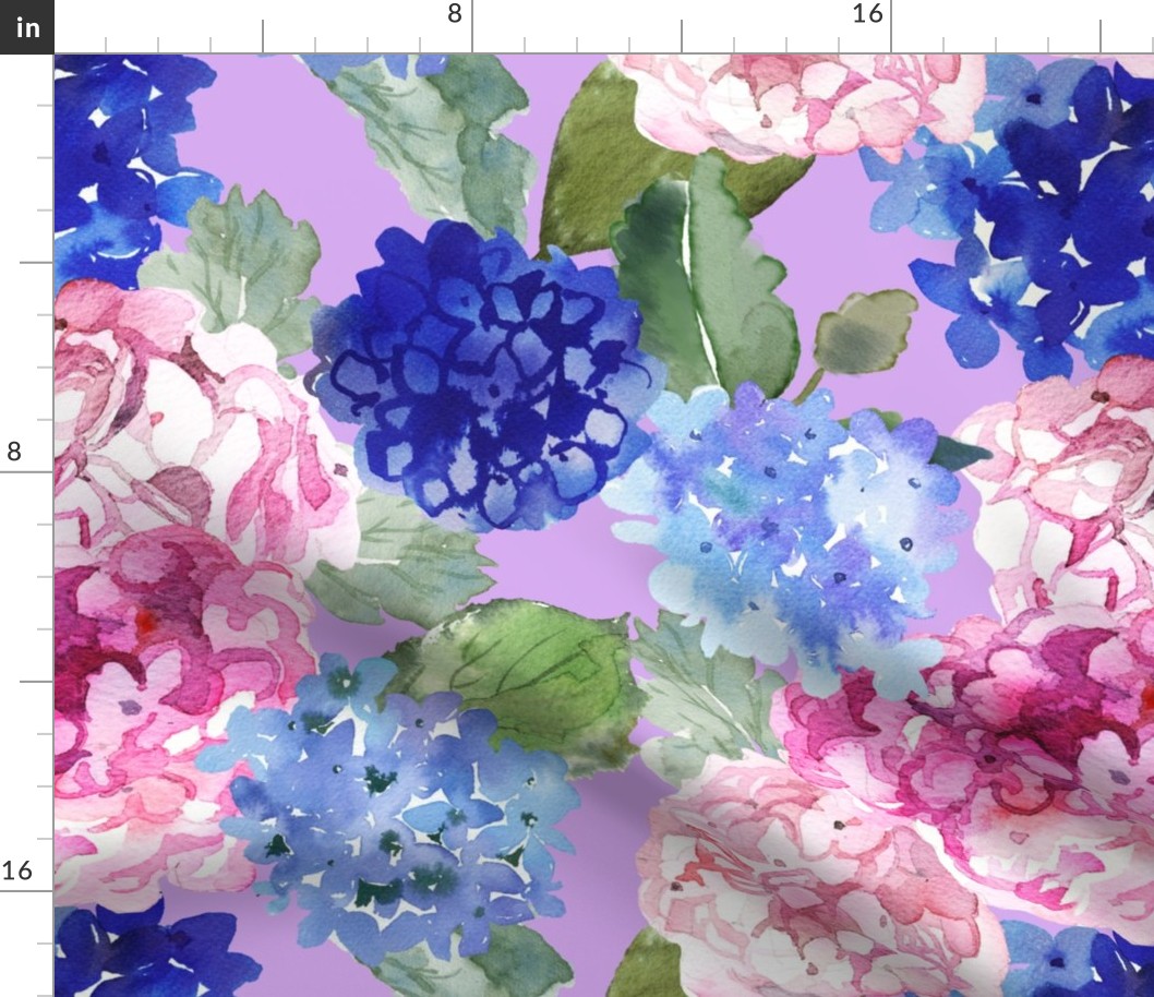 Spring Hydrangea Watercolor // Lavender  