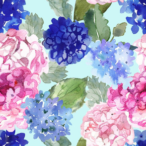 Spring Hydrangea Watercolor // Mint (Regular Size) 