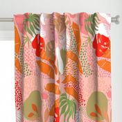 Tropical Foliage - Boho Pink and Solar Orange - L