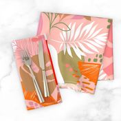 Tropical Foliage - Boho Pink and Solar Orange - L