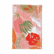 Tropical Foliage - Boho Pink and Solar Orange - L