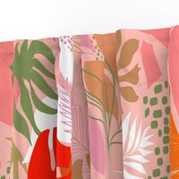 Tropical Foliage - Boho Pink and Solar Orange - L