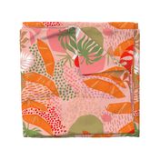 Tropical Foliage - Boho Pink and Solar Orange - L