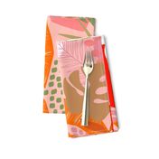 Tropical Foliage - Boho Pink and Solar Orange - L