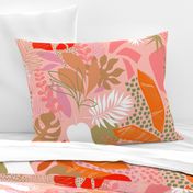 Tropical Foliage - Boho Pink and Solar Orange - L