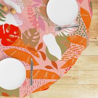 Tropical Foliage - Boho Pink and Solar Orange - L