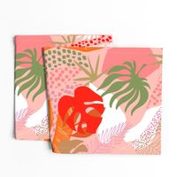 Tropical Foliage - Boho Pink and Solar Orange - L