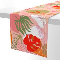 Tropical Foliage - Boho Pink and Solar Orange - L