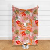 Tropical Foliage - Boho Pink and Solar Orange - L