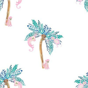 8" Palm Trees with Monkeys 