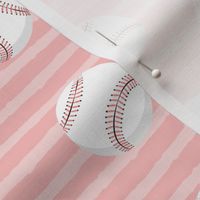 (large scale) baseballs - pink stripes C19BS