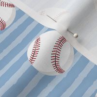 (large scale) baseballs - light blue stripes C19BS