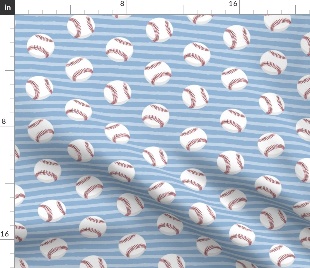 (large scale) baseballs - light blue stripes C19BS