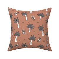 Tropical summer garden palm trees and coconuts surf beach theme copper blue boys