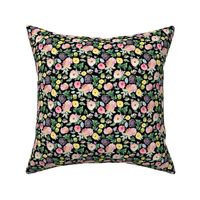 4" Andalusia Spring Falling Florals Black