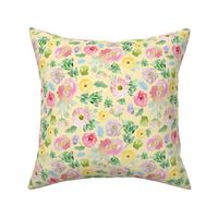 8" Andalusia Spring Falling Florals Pastel Yellow