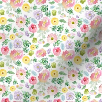 4" Andalusia Spring Falling Florals White