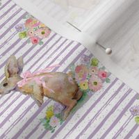 4" Spring Bunny Lilac Splashes and Stripes