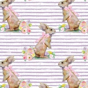 4" Spring Bunny Lilac Splashes and Stripes