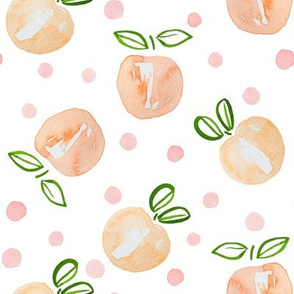 8" Peach and Polka Dots