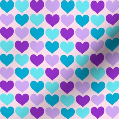 Aqua and Purple Hearts