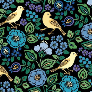 Bird Floral Yellow