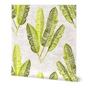 Heliconia Leaves (beige) 8”