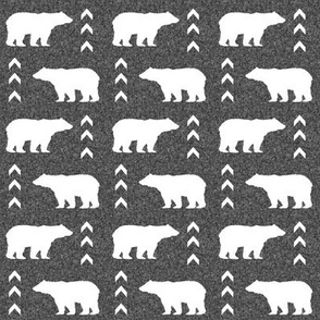 SMALL - bear fabric - charcoal bear, linen fabric, nursery fabric 