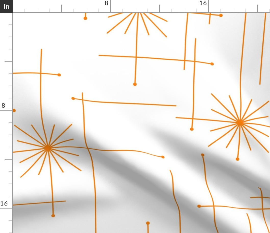 Orbs Starburst - White/Orange **CUSTOM SIZE