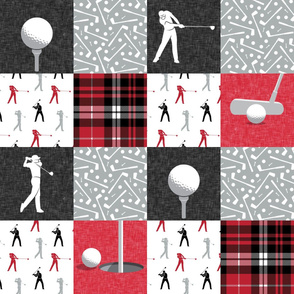 Golf Wholecloth -  red & black plaid - LAD19