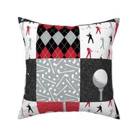 Golf Wholecloth -  red & black - LAD19