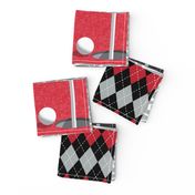 Golf Wholecloth -  red & black - LAD19