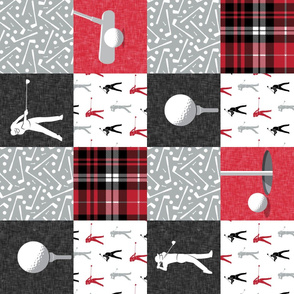 Golf Wholecloth -  red & black plaid (90) - LAD19