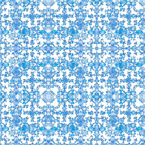 Blue and White Intricate Lacy Checkerboard